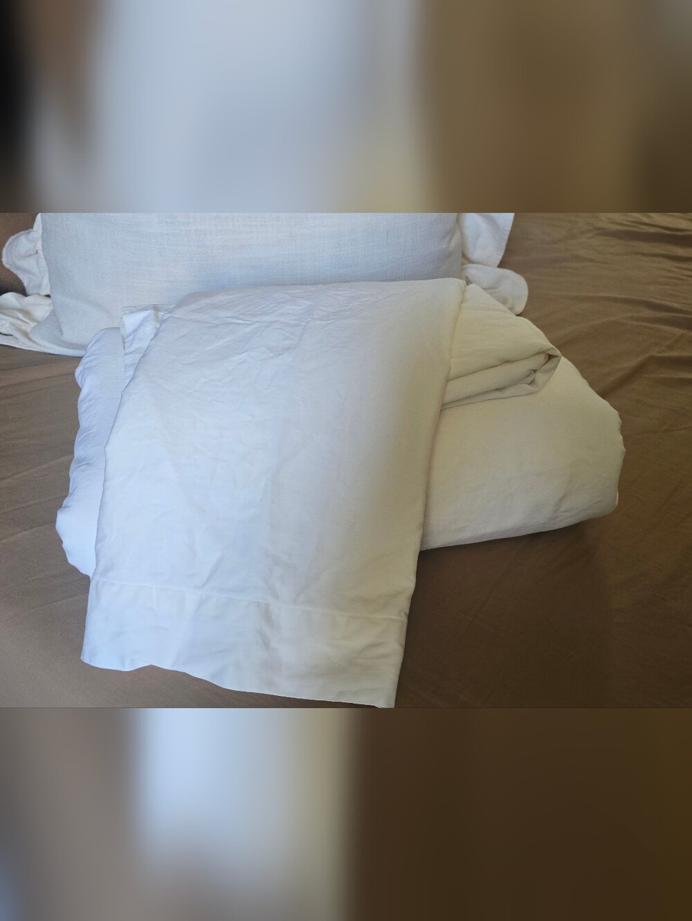 Boll and Branch King Duvet Cover and King Shams Cream Color